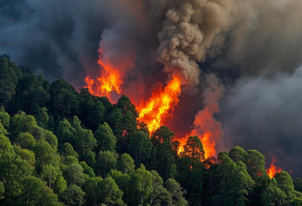 Forest fires in Patagonia, Argentina