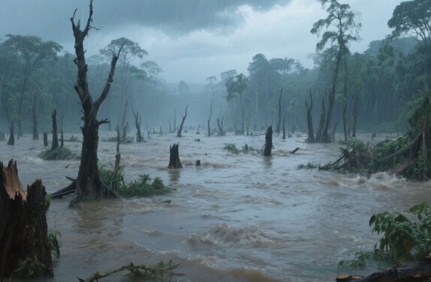 Runaway climate feedback mechanisms in the Amazon rainforest