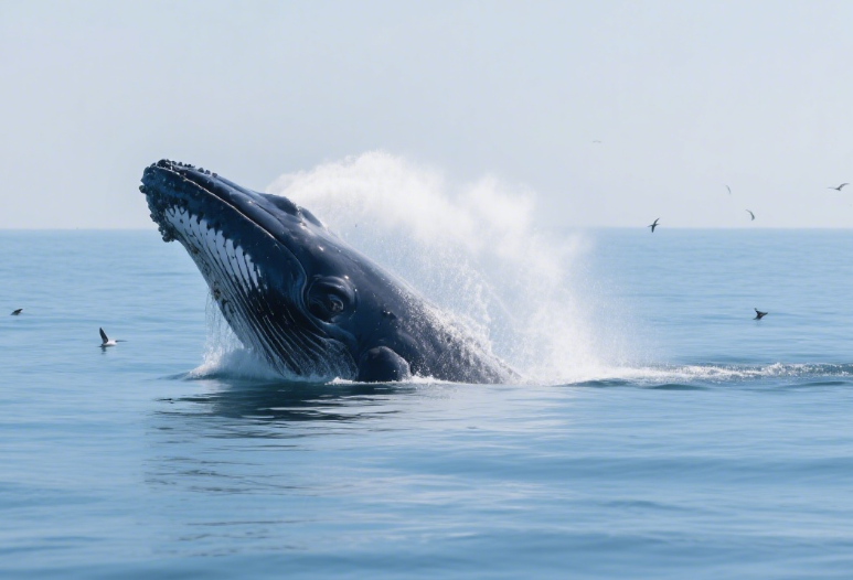 Plastic traps for filter-feeding whales
