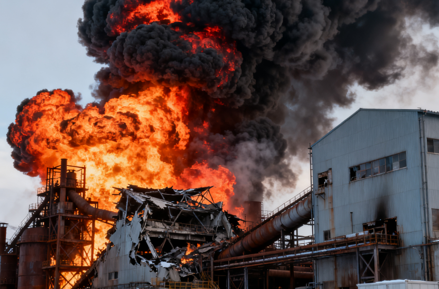 Explosion Sparks Fire at Nippon Steel Plant in Hokkaido, Japan