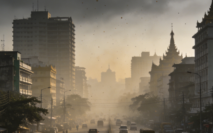 Air Pollution Red Alert in Yangon, Myanmar