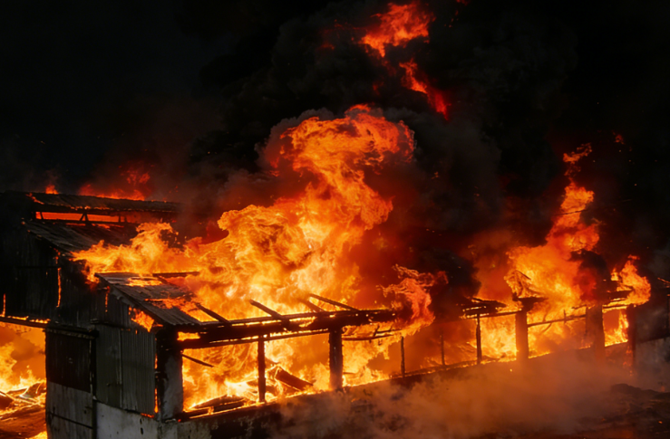 Fire at Tanjung Mulia Sandals Factory in Medan, Indonesia