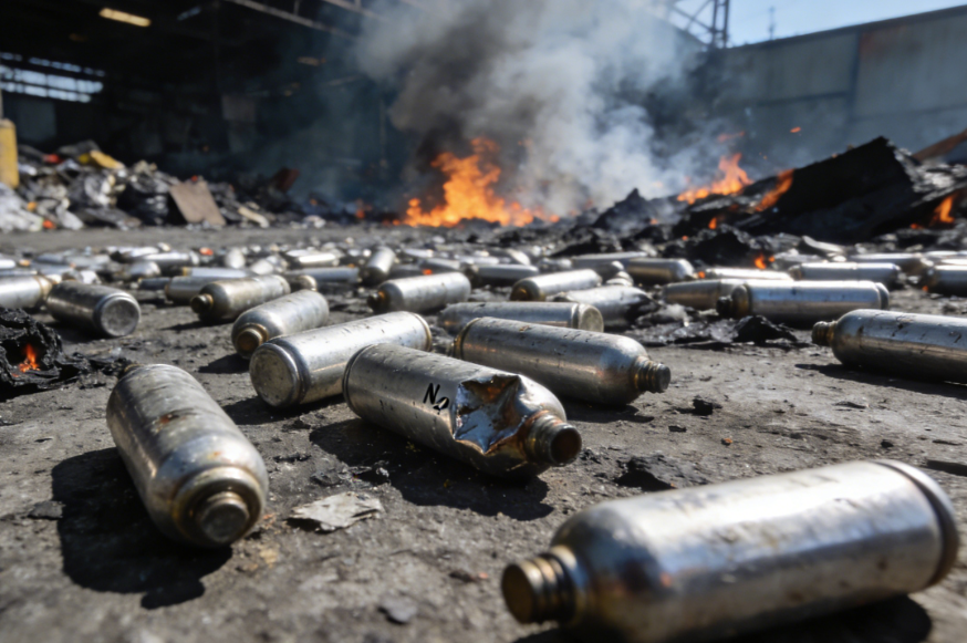 Explosion and Pollution Incident Involving Disposable Nitrous Oxide Cylinders in Vancouver, Canada