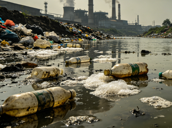 Industrial Waste and Domestic Sewage Pollute Rivers in Indonesia