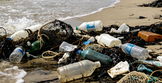 Combined Marine Plastic and Oil Pollution Along California’s West Coast