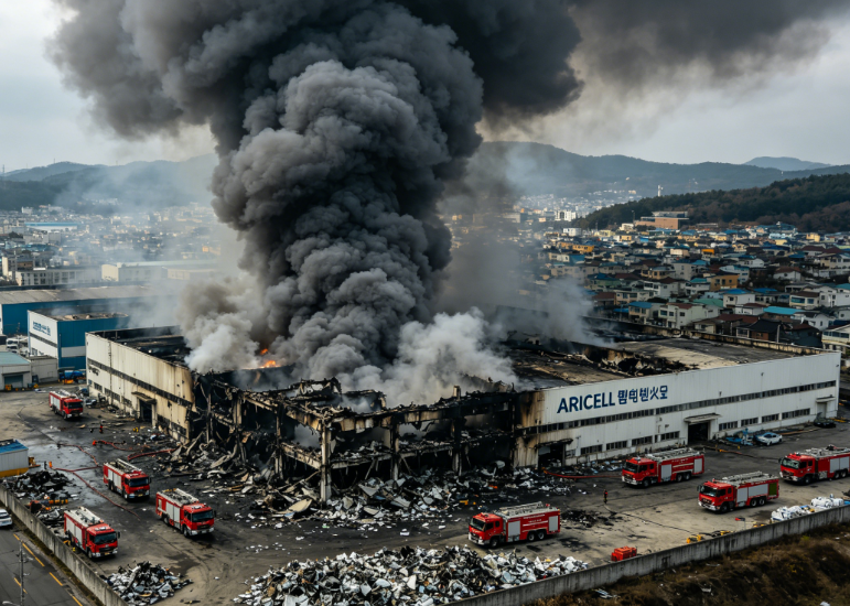 Massive Fire Breaks Out at Lithium-Ion Battery Plant in Hwaseong, South Korea