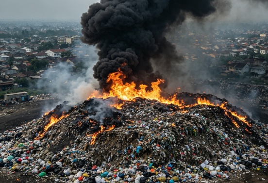 Fire Reignites at Jakarta Landfill