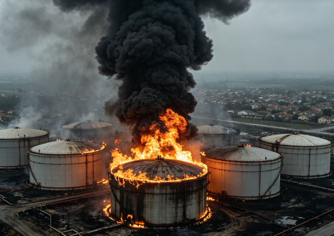 Toxic Smoke and Dust Spread from Texas Oil Tanks