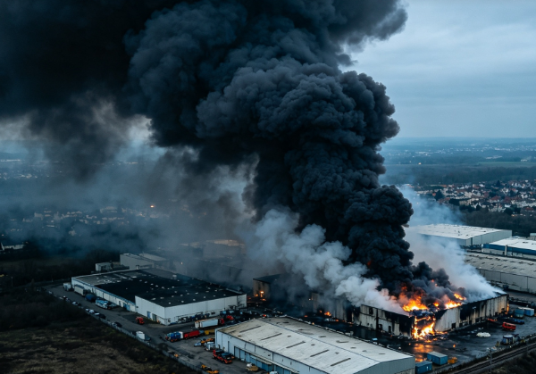 Fire at Hazardous Waste Warehouse in France Produces Toxic Smoke