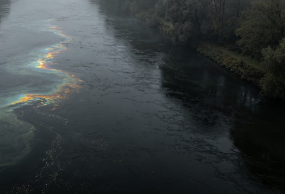 Oil Spill from a Barge on the Albert Canal