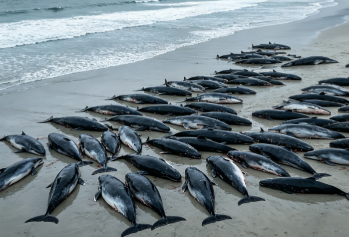 Mass Stranding of 100 Pilot Whales in Tasmania