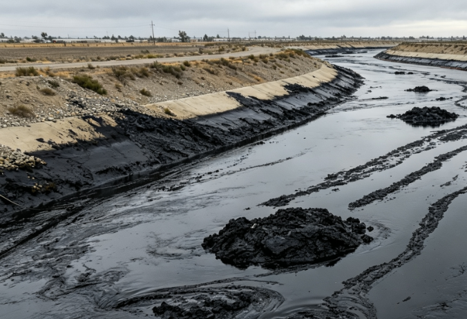 Tanker Truck Plunges into River in California, Causing Asphalt Spill