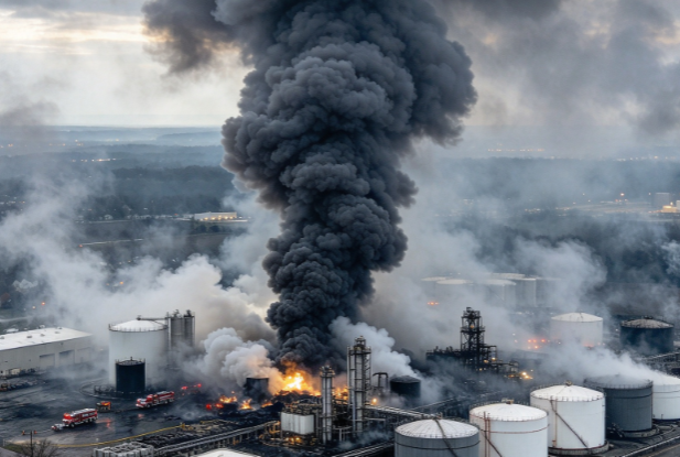 Fire at a Plastic Plant in Ohio