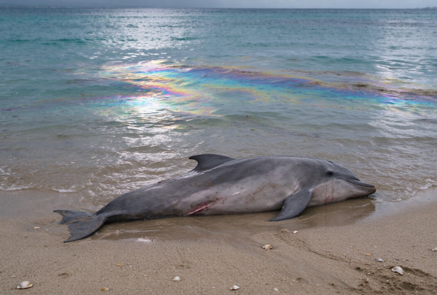 Dolphin Deaths on a Tropical Beach in Mauritius